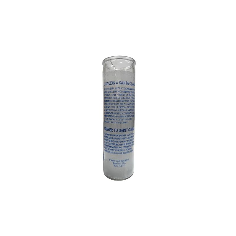 Generic Saint Clara (Santa Clara) White Pillar Candle