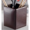 ZALE YARDLEY BROWN HANDMADE REAL LEATHER PEN PENCIL CUP HOLDER
