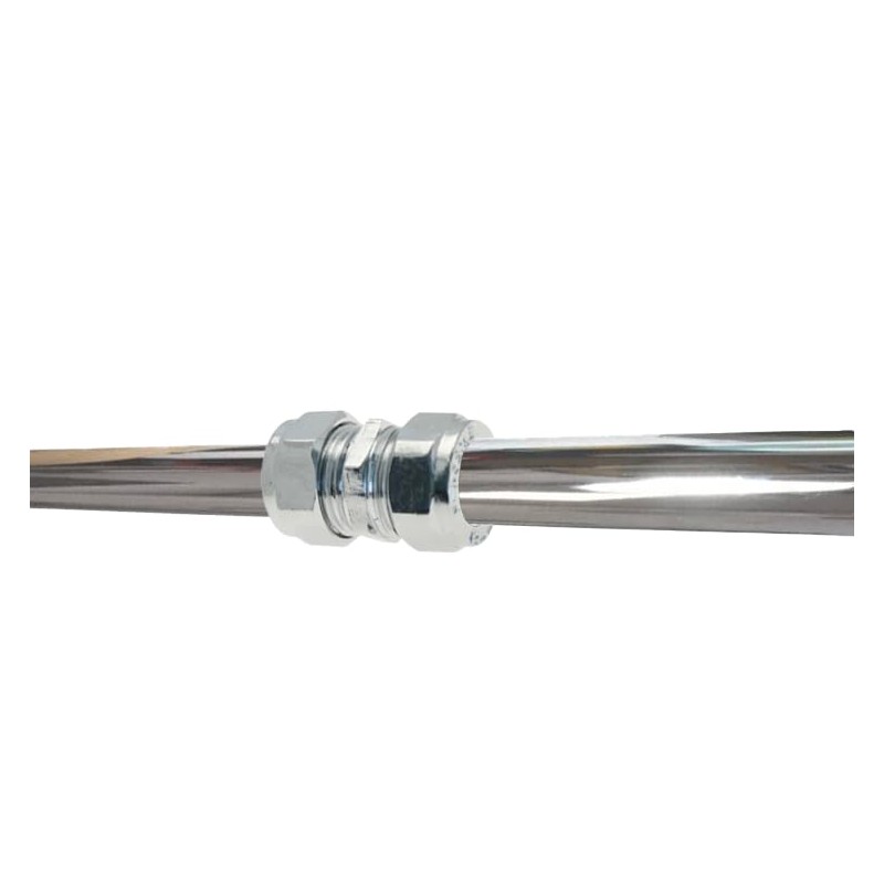 WRAS 15mm Chrome Plated Compression Straight Connectors 2 Pack BS
