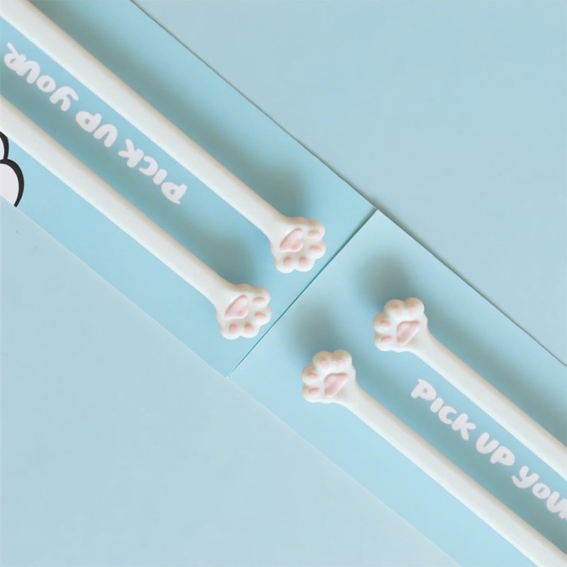 Zvorgath Cat Paw Chopsticks, Non-Slip Pink Plastic Chopsticks with Cute