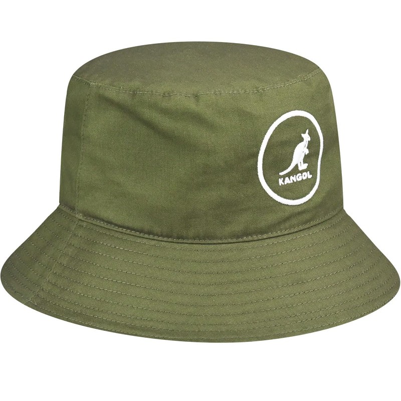 Kangol Women's Cotton Bucket Beret Hat, olive green