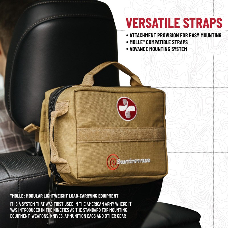 Surviveware 119 Pcs Comprehensive Premium Survival First Aid Kit -