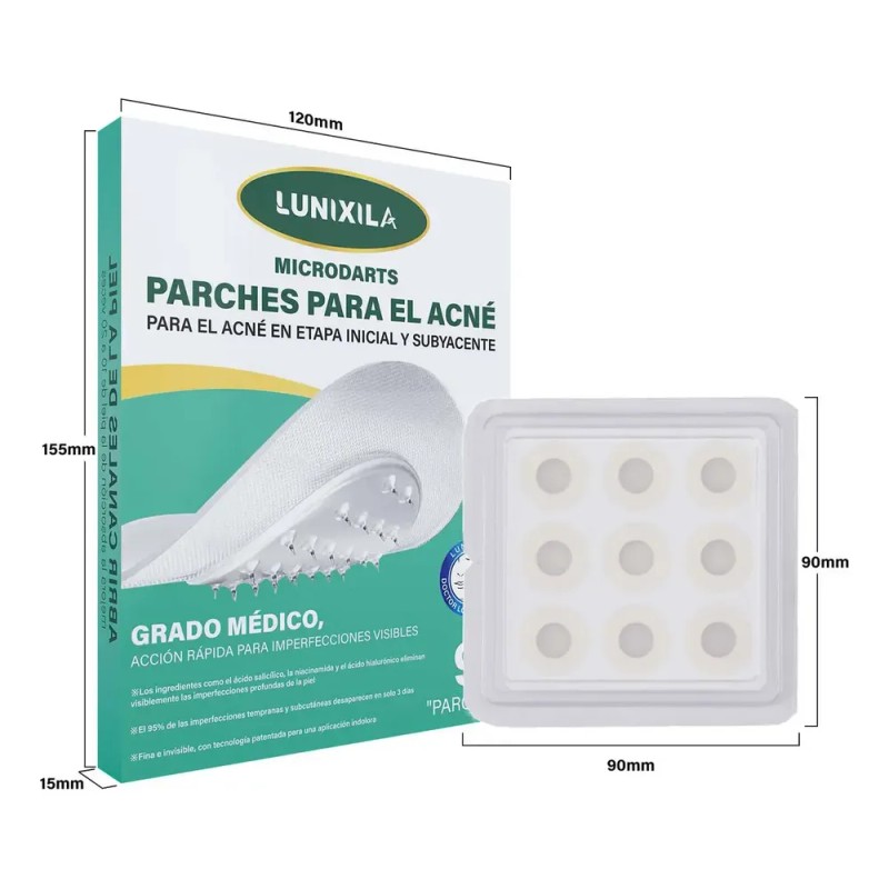 Parches Acné Lunixila Microagujas Día Noche con Ácido Salicílico Niacinamida