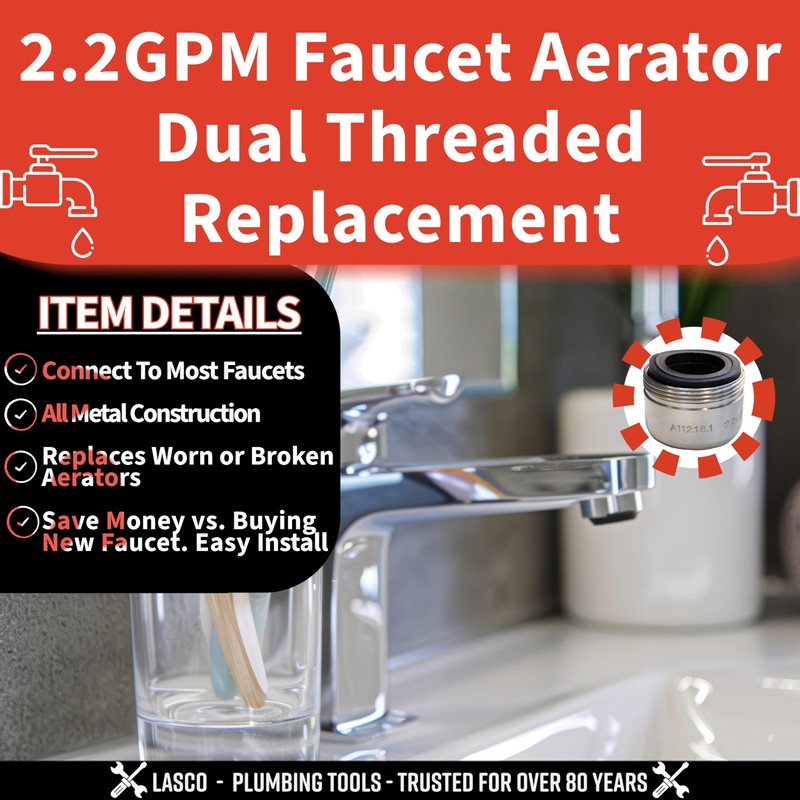 LASCO 09-1979 Fit Most Dual Thread Faucet Aerator with Standard
