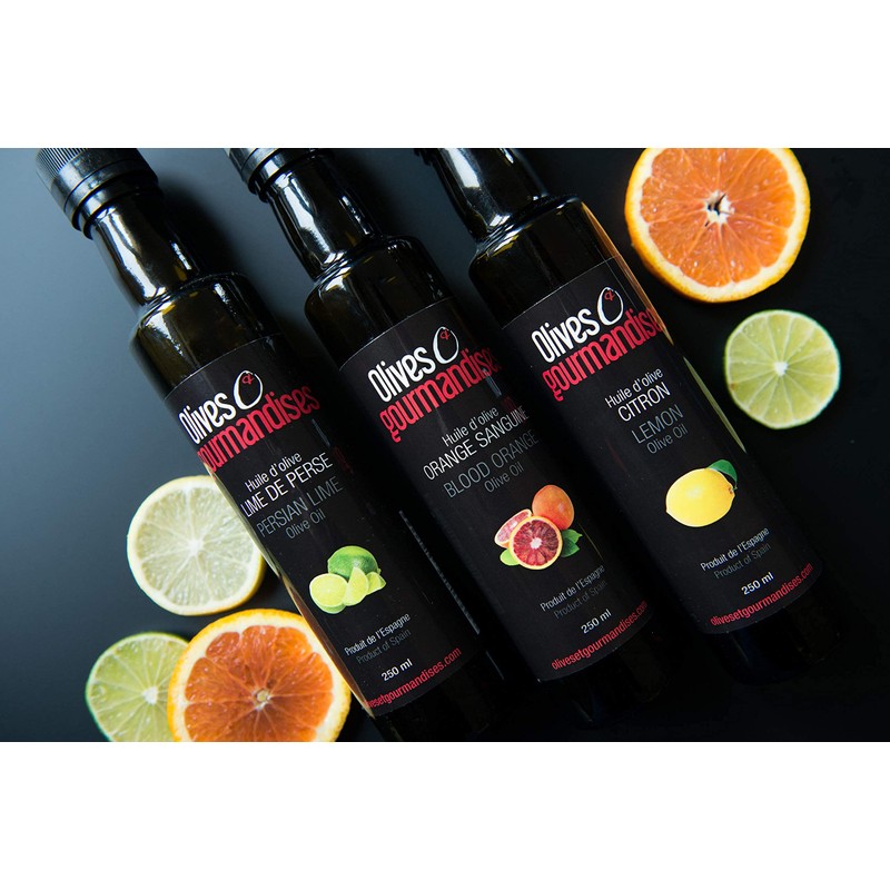 Huile d'olive vierge Extra à l'orange Sanguine, Bouteille en verre