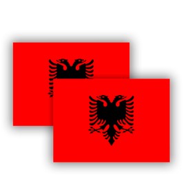 Albania Flag, Flag 90 cm x 150 cm, Large Flag with Pole Loop and Laces to Fasten, Light Flag, Flag for Sports, Football, Buildings (Albania 2pcs)