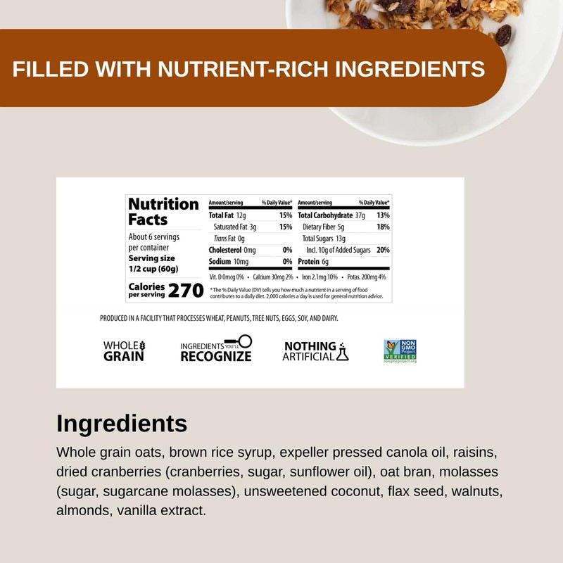 Erin Baker's Homestyle Granola Cereal with Ancient Grains, Fruit and