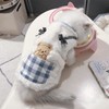 Cute Cat Apparel with Bow and Plaid Pocket Plush Dog