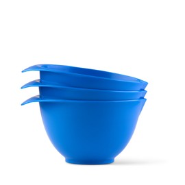 WePrep Mixing Bowl with spout and Handle | Dark Blue | Set of 3 | Beautifully Bright Coloured Bowl Set | Compact, Stackable & Ergonomically Designed | Proudly Made in The UK
