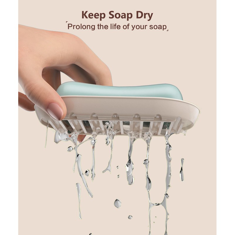 Quatish Leakproof Travel Soap Case with Lid, Shatterproof Bar Soap