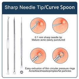 YPYMOD 10 Pieces Blackhead Remover, Pimple Expression Tool Set, Blackhead Remover Made of Stainless Steel, Comedone Squeezer with Storage Box, Blackhead Remover for Nose, Face Care