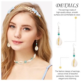 Shell Necklace Bracelet Set Starfish Shell Earrings Boho Choker Necklace Shell Chain Mermaid Accessories Women's Beach Anklet Hawaii Summer Jewellery Girls, Shell, No Gemstone