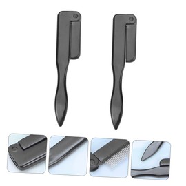 FOMIYES 3sets Stainless Steel Eyelash Brow Comb Folding Eyebrow Brush Lash Grooming Tool for Travel Beauty Salons 2pcs*3