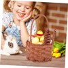 Levemolo Cute Rabbit Ears Easter Egg Basket Handheld Rattan Storage