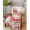 SARO LIFESTYLE Classic Comfort Faux Mohair Plaid Throw Blanket