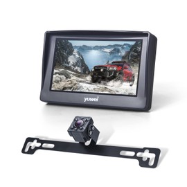 Yuwei Backup Camera for Car 4.3 Inch Monitor with IP69K Waterproof Night Vision Rear View System Reverse Cam Kit for SUV Minivan Truck
