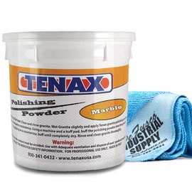 Tenax Marble Polishing Powder 1 kg Tub - 16x16 Microfiber Cloth - BUNDLE - 2 Items
