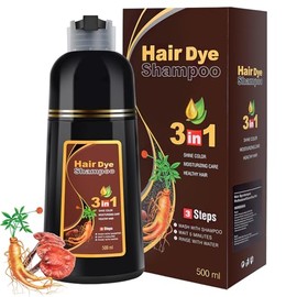 Chestnutbrown Hair Dye Shampoo 3 in 1, Natural Herbal Dye Shampoo for Grey Hair Coverage Hair Color for Women and Men