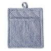 DII 100% Cotton Solid Chambray Kitchen Set, Potholders, Blue, 2