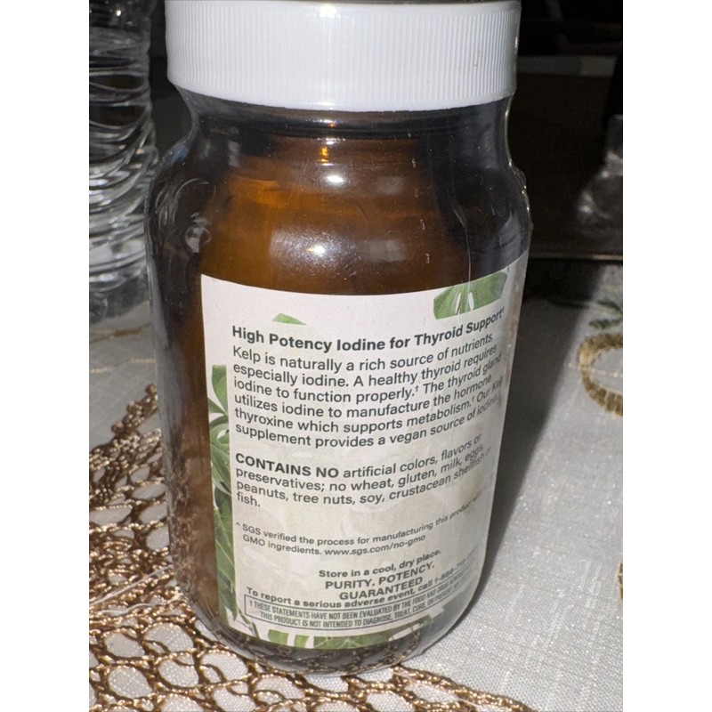 LARGER 250 Vegan Tablets Natural Nutra Kelp with Iodine ????????