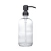2 Pack Thick Clear Glass Pint Jar Soap Dispenser with