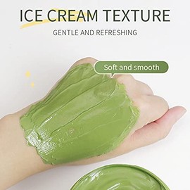 Mascarilla de Barro de Té Verde de 100 G, Mascarilla Facial Exfoliante para la Cara Y la Piel para la Eliminación de Puntos Negros Y Acné, Rica en Pol