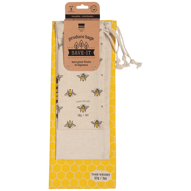 NOW DESIGNS Busy Bee Produce Bags 3 Count, 3 CT