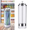Plastic Straw Dispenser Container with Stainless Steel Lid Transparent Drinking