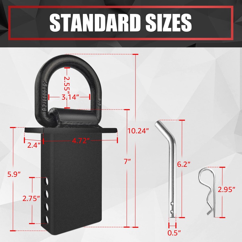 VIAGL 2Pcs 18000lbs Heavy Duty Removable D Ring Stake Pocket