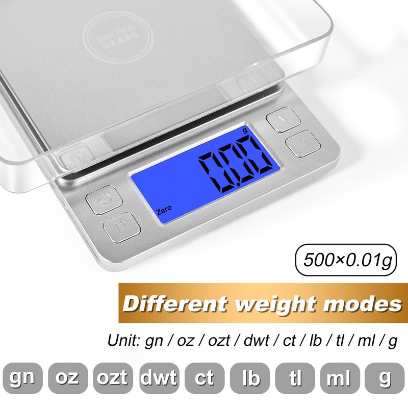 Digital scale 0.01g to 500g High-precision Weighing kitchen Scale with