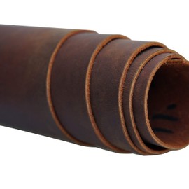 Red Brown Tooling Sewing Craft Leather Square 1.8-2.0mm Thick Cowhide Crazy Horse Leather Hide Handmade Arts Craft Supplies (6"x12")