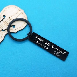 Xiahuyu Drive Safe Keychain Gifts for Girlfriend Wife Drive Safe Beautiful I Love You Keychain Mothers Day Gifts Valentines Day Gifts Christmas Birthday Gifts for Women Mom Daughter Sister
