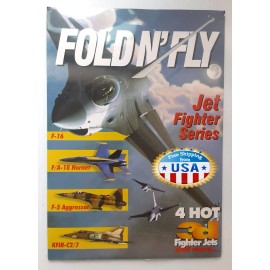 WhiteWings Vintage WhiteWings- 4x Fold N' Fly 3D Paper Airplane Kit Jet Fighter Series NEW.