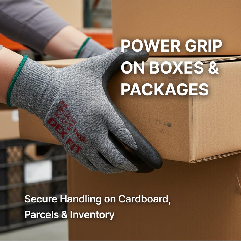 DEX FIT Nitrile Work Gloves FN330, 3D-Comfort Stretchy Fit, Firm