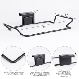 OYSIR 2 Pcs Large Stainless Steel Trash Bag Holder for Kitchen Cabinets Doors and Cupboards, Under Sink Bag Holder, Garbage Bag Holder, Kitchen Waste Can, Kitchen Trash Cans, Black