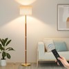 SIBRILLE 62" Mid Century Modern Wood Floor Lamp with Remote