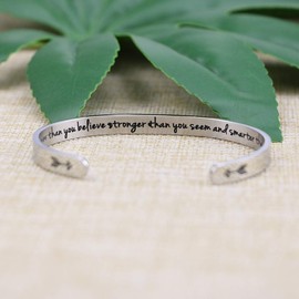 JoycuFF Gifts for Women Inspirational Bracelet Daughter You are Braver Than You Believe Stronger Than You Seem and Smarter Than You Think