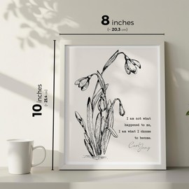 LOLUIS Mental Health Gift, Therapy Inspirational Positive Quotes Poster Artwork Aesthetic Office Home Decor (I Am Not What Happened To Me, Unframed 8"x10")