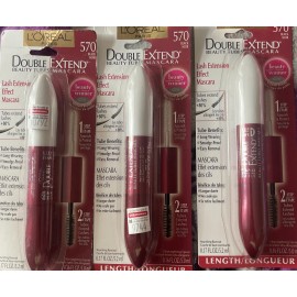 L'Oréal 3 L'OREAL Paris Double Extend Beauty Tubes Mascara 570 Black Trío Packs Sealed