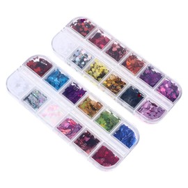 Healeved Heart Shaped Nail Sequins for Manicure Iridescent Butterflies Flakes for Valentine Day Weddings and Nail Art Decorations
