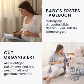 kwmobile Felt Maternity Log - Cover for German Maternity Log with Extra Compartments