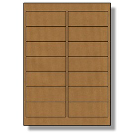 Label Planet® 14 Per Sheet, 5 Sheets (70 Brown Kraft Labels). Brown, Ribbed, Craft Paper Labels. 99.1 x 38.1mm, LP14/99 BRK.