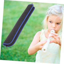 minkissy Mini Saxophone Carrying Bag Oxford Pouch for Vertical Flute and Clarinet Durable Storage Case with Zipper Closure for Music Students and Musicians Black with Blue Trim