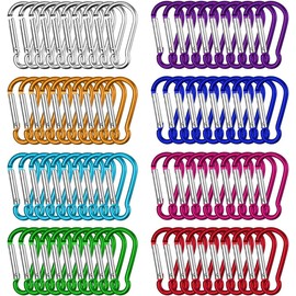 80pcs Llavero de Mosquetón Pequeño Mini Llavero Mosquetón Escalada 4.6cm Aluminio Mosquetón Clips de Mosquetón para Mochila Handpack, Cuerdas, Camping, Pesca (8 colores)