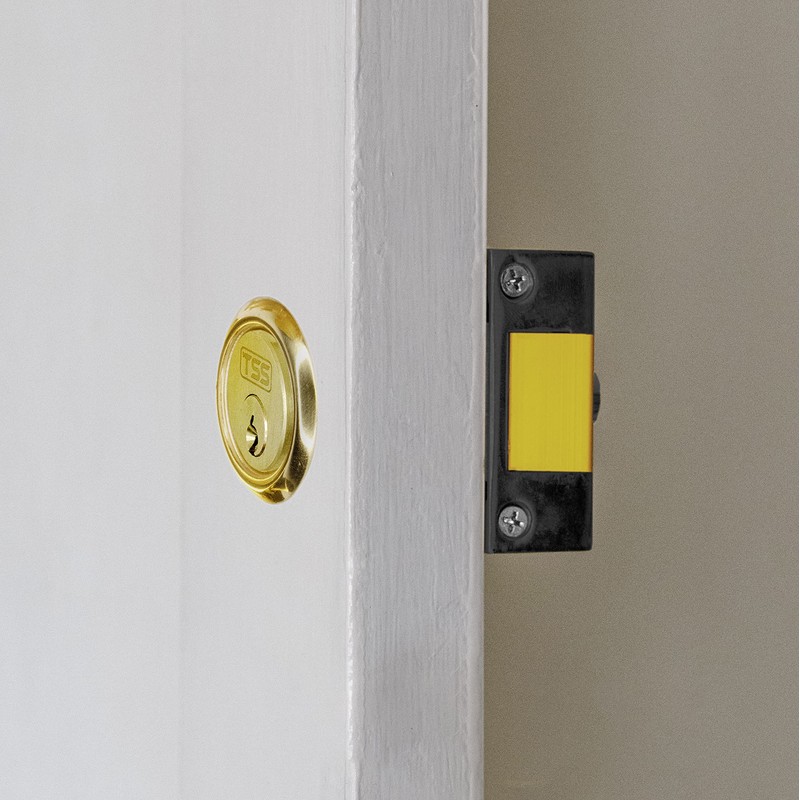 UK Security Supplies Standard Deadlocking Nightlatch, Dark Grey Silver Cylinder,