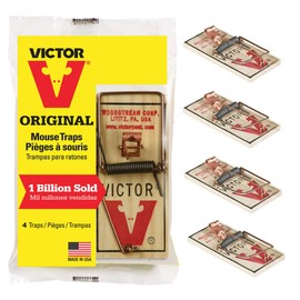 Victor Metal Pedal Mouse Trap, Pack of 4 - M154 Wood Mouse Trap
