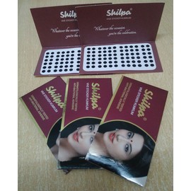 Shilpa Vive Sticker Kumkum - Black Size 7 (Pack of 5) - Dermatologically Tested