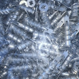 PDM (500) Zip-It 1/2 x 1-5/8 All Metal Zinc Hollow Wall Drywall EZ Anchor #8 Screw