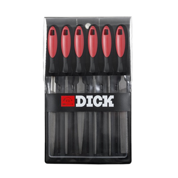 Dick 1187102-2K 2K-Grip Key File Set, Grey/Black/Red, Set of 6 Pieces