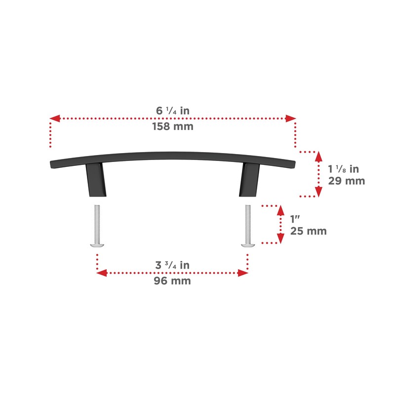 Richelieu Hardware BP65096900 Padova Collection 3 3/4-inch (96 mm) Center-to-Center